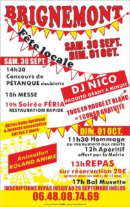 Brignemont s’apprête à vibrer au rythme de sa fête annuelle les 30/09 et 01/10 ! Brignemont s’apprête à vibrer au rythme de sa fête annuelle les 30/09 et 01/10 !