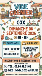 VIDE-GRENIER & BRADERIE : UNE JOURNÉE SPÉCIALE À COX !