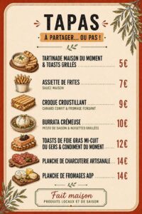 Les tapas arrivent chez Ô Grès Des Saisons ! 🍤